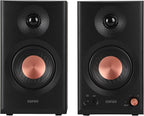 Edifier MR3 Powered Studio Monitor Speakers, Hi-Res Audio Certified Bluetooth V5.4 Active Bookshelf Loudspeakers, 2.0 Computer Speaker with Headphone Output RCA AUX Balanced TRS Input - Black (Pair)