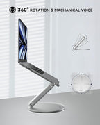 LULULOOK Laptop Stand for Desk 2025, 360 Rotating Adjustable Laptop Riser, Upgraded Foldable Full Aluminum Alloy Computer Stand for MacBook Pro/Air, Dell, HP, Lenovo and Other 10-17inch Laptops