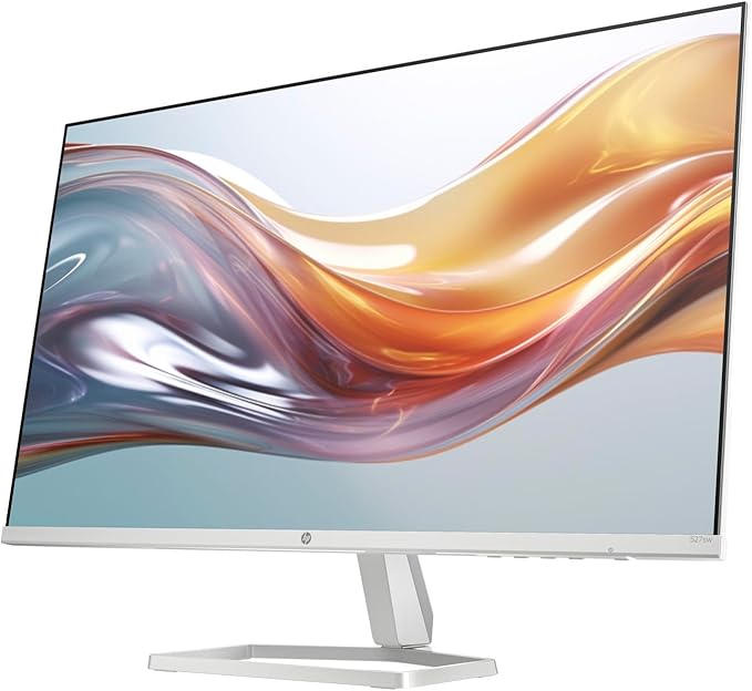 HP Series 5 527sw 27" 300 nits IPS FHD Monitor (Replaces M27FW) Adjustable Tilt, Flicker Free, Anti-glare, Ultra-thin, Low-Blue Light Filter, 1x HDMI, White/Silver w/DKZ Hub USB Port Expander (2 Pack)