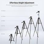 NEEWER Entry Level Version Tripod for Cell Phone & Camera, Metal Lightweight Portable Travel Stand with Cold Shoe Cellphone Holder Mount Compatible with iPhone for Video Recording Filming, TP53