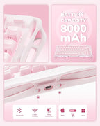 GravaStar Mercury K1 75% Pink Wireless Keyboard, Aluminum Alloy Exoskeleton Design Mechanical Gaming Keyboard, Gasket Hot-Swap Socket, Linear Switches, RGB Backlit