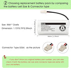 iMah BT162342/BT262342 2.4V 300mAh Ni-MH Cordless Phone Batteries Compatible with VTech CS6719 CS6114 CS6409 CS6419 CS6429 AT&T CL80112 EL52300 EL52400 Handset Telephone, Pack of 4