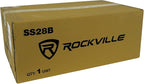 Rockville Pair SS28B Premium Black Wood Grain 28" Home Speaker Stands, 100lb Capacity, Solid MDF Wood, Dual Platforms, Spikes and Pads Included, for Home Theater and Studio Audiophiles