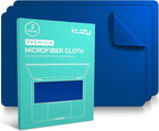 Kuzy 3 Pack Premium Microfiber Cleaning Cloth - Large Reusable Cloth for Glasses, Screens, MacBook Laptops, TVs, and Electronics - Scratch-Free, Lint-Free Cleaner, 3 Pack - Navy Blue