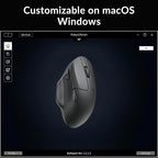 Keychron M7 Wireless Computer Mouse, 26K DPI Optical Computer Mouse, 2.4 GHz/Bluetooth/Wired with Macro Button 63g Lightweight Ergonomic, Up to 70 Hours Worktime for Laptop macOS/Windows - Black