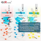 JRready ST6385-12-50 M81824/1 Series Waterproof Heat-Shrinkable Splice Yellow Butt Splice Connectors 16-12 AWG (M81824/1-3), Wire-to-Wire Splicing with Alternative Temp. PVDF/PE Tubes 50Sets