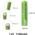 6 Pack NI-MH AAA Rechargeable Battery for Panasonic, 1.2V 1100mah AAA Rechargeable Batteries for Panasonic Cordless Phones Handset, Remote Controls, Electronics