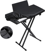 Stretchy Electric Piano Keyboard Covers - Waterproof Elastic Lock Music Keyboard Protector (61 Keys, Black)