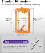 VCE Low Voltage Mounting Bracket Single Gang Wall Plate, Flush Low Voltage Box for Network, HDMI, Coaxial, Speaker, Telephone Cables, Orange, 5 Pack