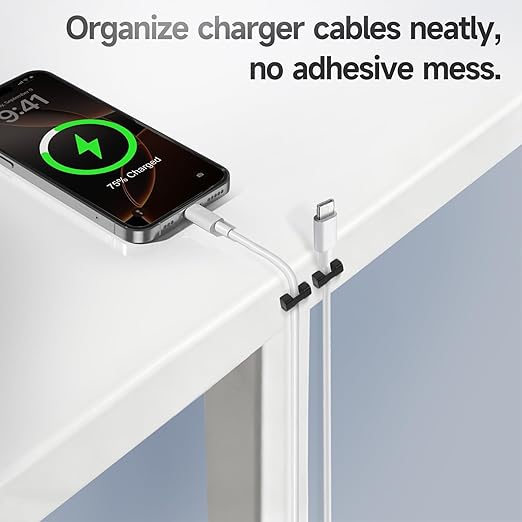 10 Pack Magnetic Cord Organizer Holder, Cable Clips - Strong Magnet Wire Management for Desk, Under Desk, Nightstand, Office, Car, Kitchen, Adjustable
