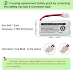 iMah BT162342/BT262342 2.4V 300mAh Ni-MH Cordless Phone Battery Pack, Also Compatible with BT183342/BT283342 AT&T EL52351 TL90070 VTech CS5119 DS6511 DS6722 LS6305 Handset, 5-Pack