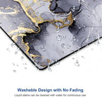 Mouse Pad, Cute Personalized Mouse Pads with Marble Design, Square Washable Cloth Mouse Mat, Gaming Office Home Non-Slip Rubber Base Computer Mousepad, Black Grey Gold Marble