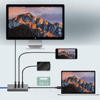 Opro9 4-in-1 USB C to Ethernet Hub, USB OTG Network Adapter, 3xUSB 3.0, Thunderbolt 3, with 10/100/1000 Mpbs RJ45 Gigabit Ethernet LAN Network, Adapter Converter for Mac/Windows/OS/Linux and More