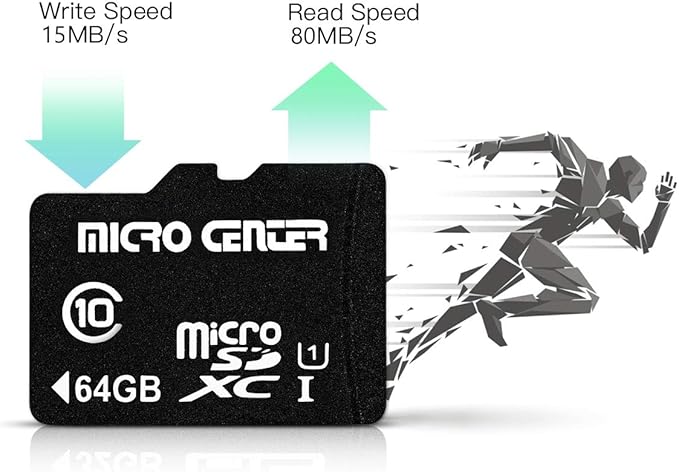 Micro Center 64GB Class 10 MicroSDXC Flash Memory Card with Adapter for Mobile Device Storage Phone, Tablet, Drone & Full HD Video Recording - 80MB/s UHS-I, C10, U1 (5 Pack)
