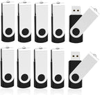 KOOTION 10 X 1GB USB Flash Drive 1gb Flash Drive Swivel Thumb Drive Memory Stick Keychain Design Black