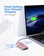 USB C Hub, 7 Ports USB C MultiPort Adapter for MacBook Pro/Air, Type C to HDMI Dongle with 4K HDMI, 1 USB 3.2 Up to 10Gbps, 2 USB 2.0, 100W PD, SD/TF for iPhone 15/16 and Other Type C Devices