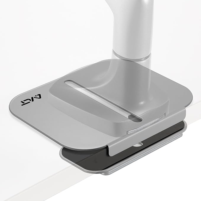 AVLT Adjustable Reinforcement Plate Bracket Mount for Fragile Tabletop - Supports Monitor Stand with C Clamp Or Grommet Installation - Gray