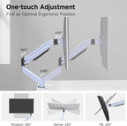 Suptek Monitor Mount Gas Spring Monitor Arm Desk Mount Fully Adjustable Fits 17-32inch Monitors Weight Capacity up to 22 lbs,Blue(MD8BLUE)