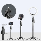 71" Phone Tripod Selfie Stick with Wireless Remote & 2 Fill Lights, Extendable Phone Stick for iPhone, Android, Camera & GoPro, S30 Portable Travel Tripod for Vlogging, Live Streaming(Black)
