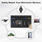 Anti Static Soldering Mat, Extra Large 27.6" x 15.7" Heat Resistant 932°F Large Silicone ESD Safe Work Mat with Grounding Accessories and Anti Static Wrist Strap (Black)