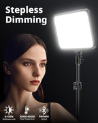 UBeesize LED Video Light Kit, Photography Lighting, 13" Studio Lights with 65" Tripod Stand and Phone Holders, Podcast Lighting for Video Recording, Make up, Live Streaming, Tiktok, YouTube