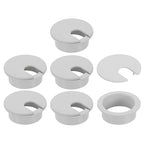 uxcell 6 Pcs 35mm (1.38 Inch) Desk Grommet, Plastic Cable Hole Cover, Wire Cord Cable Organizer for Home Office Computer Desk Cabinet, Gray