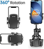 TOPGO Cup Phone Holder for Car, [No Shaking & Stable & Adjustable Pole] Car Cup Phone Mount, Compatible with iPhone 16 and All 4.0-7.0 inches Smartphones - Black