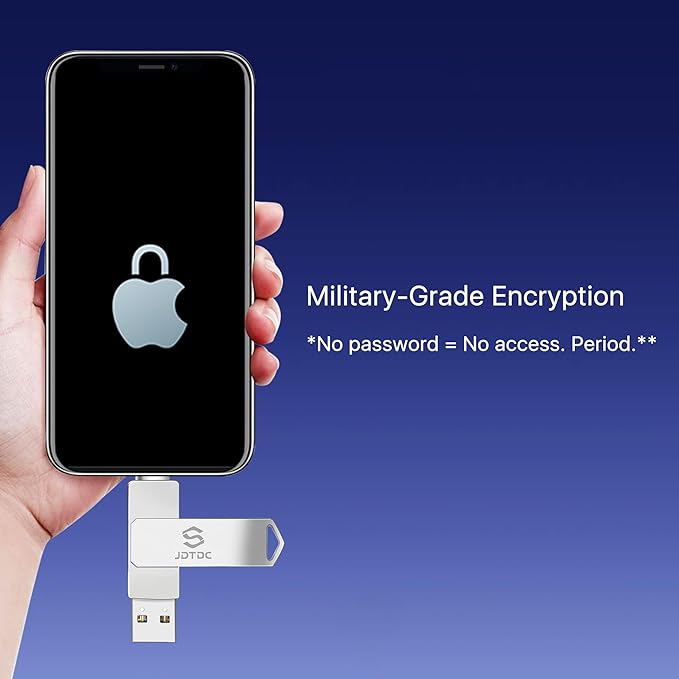 Genuine Apple MFi Certified iPhone-USB-Flash-Drive 256GB Real Capacity Genuine Lightning encrypted Backup-Photo-Stick-for-iPhone iPad Android PC Mac External-Storage Photos/Videos Thumb-Drive Pendrive