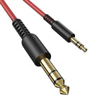 OneOdio 6.35mm to 3.5mm 6.6-9.8FT Stereo Adapter Cable Compatible with AMPs, Electronic Keyboards, Mixers, Guitars and Pro10/Pro30/Pro50 Headphones of OneOdio-Red