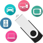 USB Flash Drive 1GB 50 Pack, Bulk USB 2.0 Flash Drives Thumb Drive Swivel Memory Stick Jump Drive Pen Drive,1 gig 50 Pieces