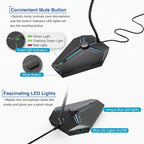 CMTECK Computer Microphone, G006Plus USB Desktop Condenser PC Laptop Mic, Mute Button with LED Indicators, Compatible with Windows/Mac (with Volume Knob)