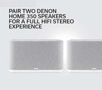 Denon Home 350 Wireless Smart Speaker – Powerful Stereo Sound, Wi-Fi & Bluetooth, HEOS Built-in, Alexa Built-in, Siri & AirPlay 2, Spotify Connect, Multi-Room Support, White