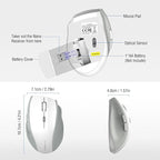 E-YOOSO Wireless Mouse for Laptop, Portable Optical Computer Mouse, 6 Buttons, Cordless 2.4GHz with USB Receiver, 5-Level 4800 DPI, 18 Months Battery Life, for PC, Chromebook, Windows, Mac(White Gray)