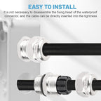 NPT 1/2" Stainless Steel Waterproof Cable Gland IP68 Waterproof Cable Gland Adjustable 6-12mm Cable Gland Protectors - 2 Pcs