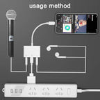 COVS Lightning to Microphone Audio Adapter, Upgraded 3 in 1 Dual 3.5mm Microphone Audio Jack and Charging Aux Headphone Splitter Adapter, Compatible with iPhone 12/11/iPad