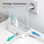 Universal Voltage Converter us to Europe, 220v to 110v Power Travel Converter Combo, 250W Step Down European Adapter 220 to 110 for UK Italy, Transformer European Travel Plug for Curly Hair Stick