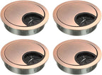 uxcell Cable Hole Cover, 2.1Inch/53mm Zinc Alloy Desk Wire Cord Cable Grommets Hole Cover for Office PC Desk Cable Cord Organizer, 4 Pcs Red Bronze