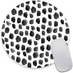 Round Mouse Pad, Polka Dot Print Premium-Textured Mouse Mat, Small Non-Slip Rubber Base Round Mousepad with Designs for Working and Gaming