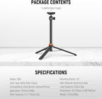 NEEWER Basics 59" Selfie Stick Tripod Compatible with iPhone DLSR Canon Sony Camera, Small Metal Portable Travel Desk Stand for Video Recording Filming, TS04