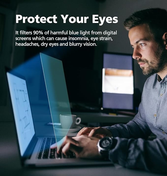 Anti Blue Light Matte Screen Protector for MacBook Pro 16" (2024 M4, 2023 M3, 2023 M2, 2021 M1) | Anti-Glare | Reducing Eye Fatigue with Blue Light Blocking Filter