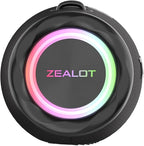 ZEALOT 80W Portable Bluetooth Speaker, Stereo Sound with Deep Bass,IPX6 Waterproof, LED Light,Bluetooth 5.2, Indoor/Outdoor Speaker for Party, Gathering, Pool, Camping,Travel (Black)