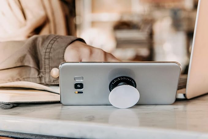 PopSockets Plant-Based Phone Grip with Expanding Kickstand, Adhesive Grip, Eco-Friendly - Clear