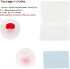 36 Pieces Small Earbud Tips Soft and Comfortable Ear Bud Replacement Pieces Silicone Fit Most in-Ear Headphones，Inner Hole 3.8mm -5.5mm，Small White and Red Replacement Eartips