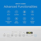 hOmeLabs 50 Pint Wi-Fi Dehumidifier with Pump for up to 7,000 Sq Ft (MAX 120 Pint at 95°F, 90% RH) – High Capacity Moisture Removal for Large Rooms, Offices, and Basements