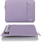 MOSISO Laptop Case 13.3 inch, 13-13.3 inch Laptop Sleeve Compatible with MacBook Air/Pro 13 / Pro 14, HP Dell ASUS Lenovo Notebook, Polyester Vertical Computer Sleeve Bag with Pocket, Purple