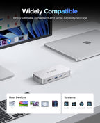 ORICO 512 GB External SSD Docking Station, SSD Expansion + Hub Extension, Up to1000MB/s, 10-in-1 USB C HUB with Internal SSD, Support 4K@60Hz HDMI Display, 100W PD, Ethernet, SD/TF, Mac Mini - SJ10