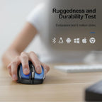 TECKNET Wireless Mouse (2.4G & BT5.0/3.0) Silent 4800 DPI Computer USB A & Bluetooth Mouse 6 Buttons, Wide Compatibility - Blue