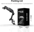 MOVMAX Blade Arm Bike Motorcycle Handlebar Mount Stabilizer, Camera Clamp Mount Shock Absorber for DJI Osmo Pocket 3, Insta 360, GoPro Hero Cameras w Ball Head, Pocket 3 Accessories