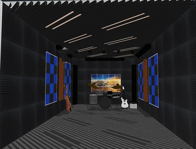 96 PACK Medium Sale Acoustic Foam Soundproof foam (96 black)