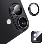 MAGIC JOHN for iPhone 16Plus/16 Camera Lens Protector [Alignment Kit&1:1 Invisible Perfect Fit] 9H Aerospace Tempered Glass Anti-Scratch Durable, Individual Cover Ring, Case Friendly, Set of 2, Black